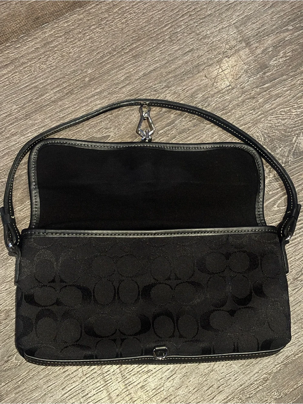 Rare Vintage Y2K Coach Black Signature Jacquard Shoulder Bag Purse